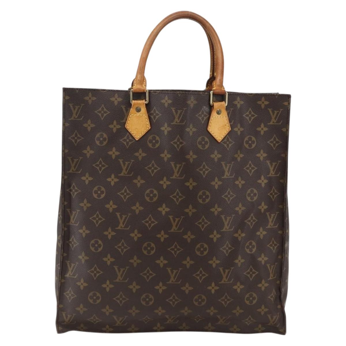 LOUIS VUITTON Monogram Sac Plat Hand Bag M51140 LV Auth BA10825