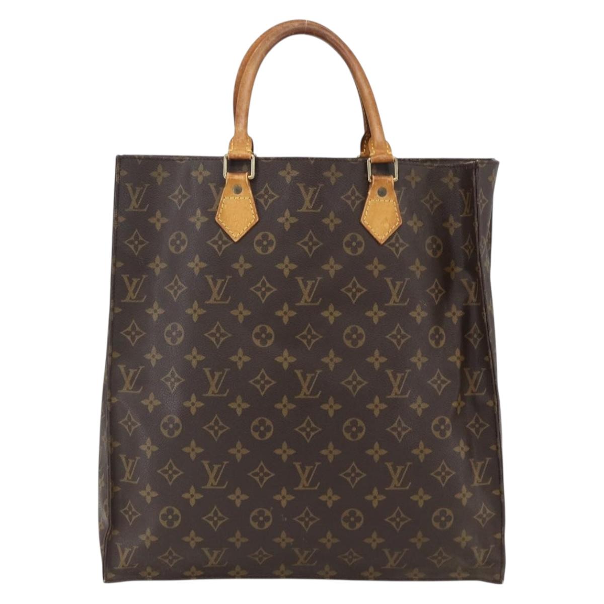 LOUIS VUITTON Monogram Sac Plat Hand Bag M51140 LV Auth BA10825