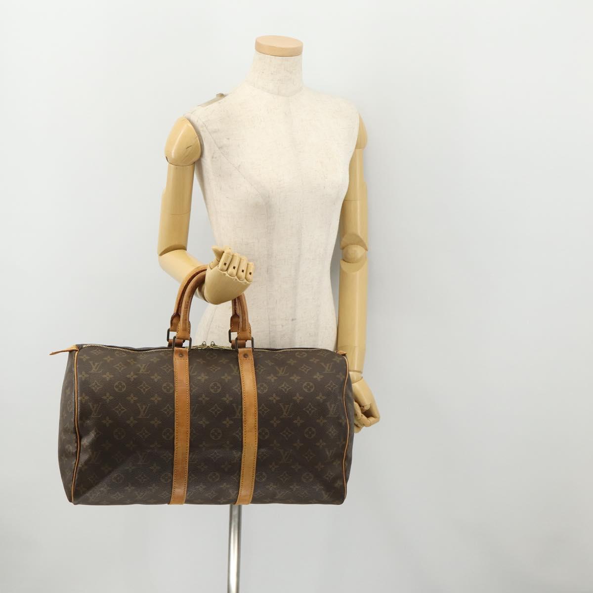 LOUIS VUITTON Monogram Keepall 45 Boston Bag M41428 LV Auth BA10838
