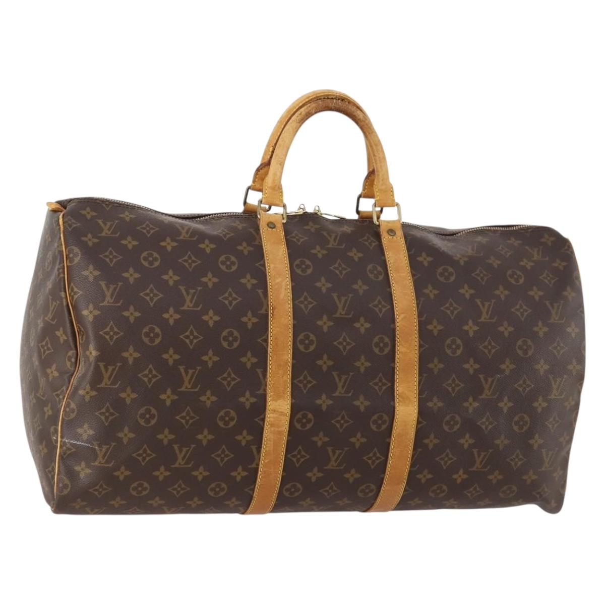 LOUIS VUITTON Monogram Keepall 55 Boston Bag M41424 LV Auth BA10839