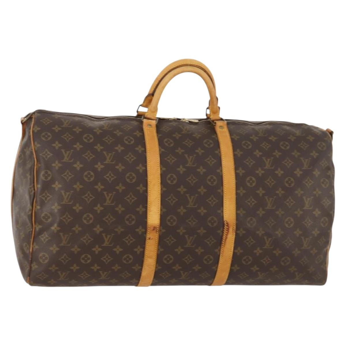 LOUIS VUITTON Monogram Keepall Bandouliere 60 Boston Bag M41412 LV Auth BA10840