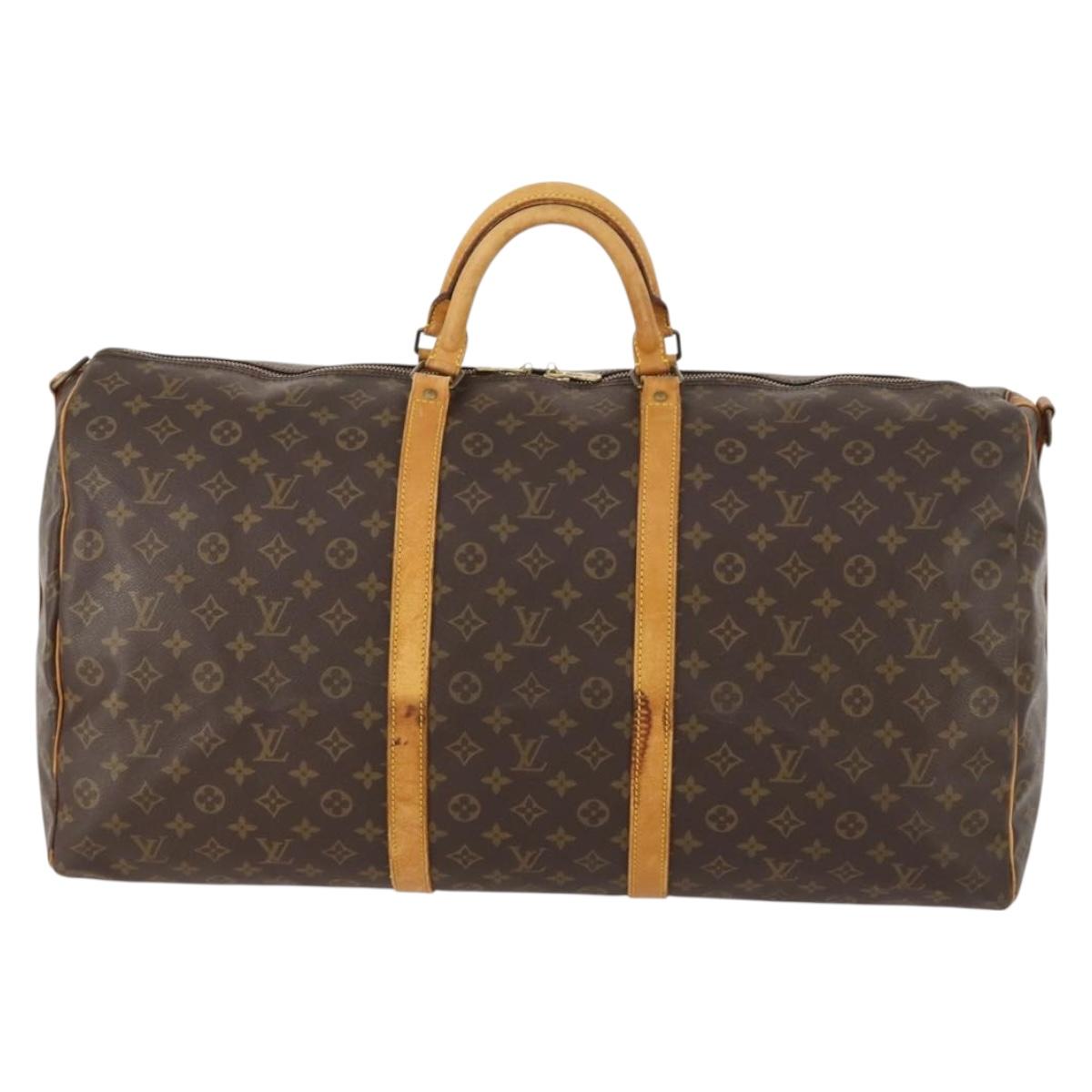 LOUIS VUITTON Monogram Keepall Bandouliere 60 Boston Bag M41412 LV Auth BA10840