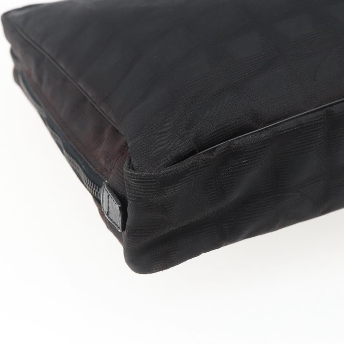 CHANEL New Travel Line Hand Bag Nylon Black CC Auth BA10852