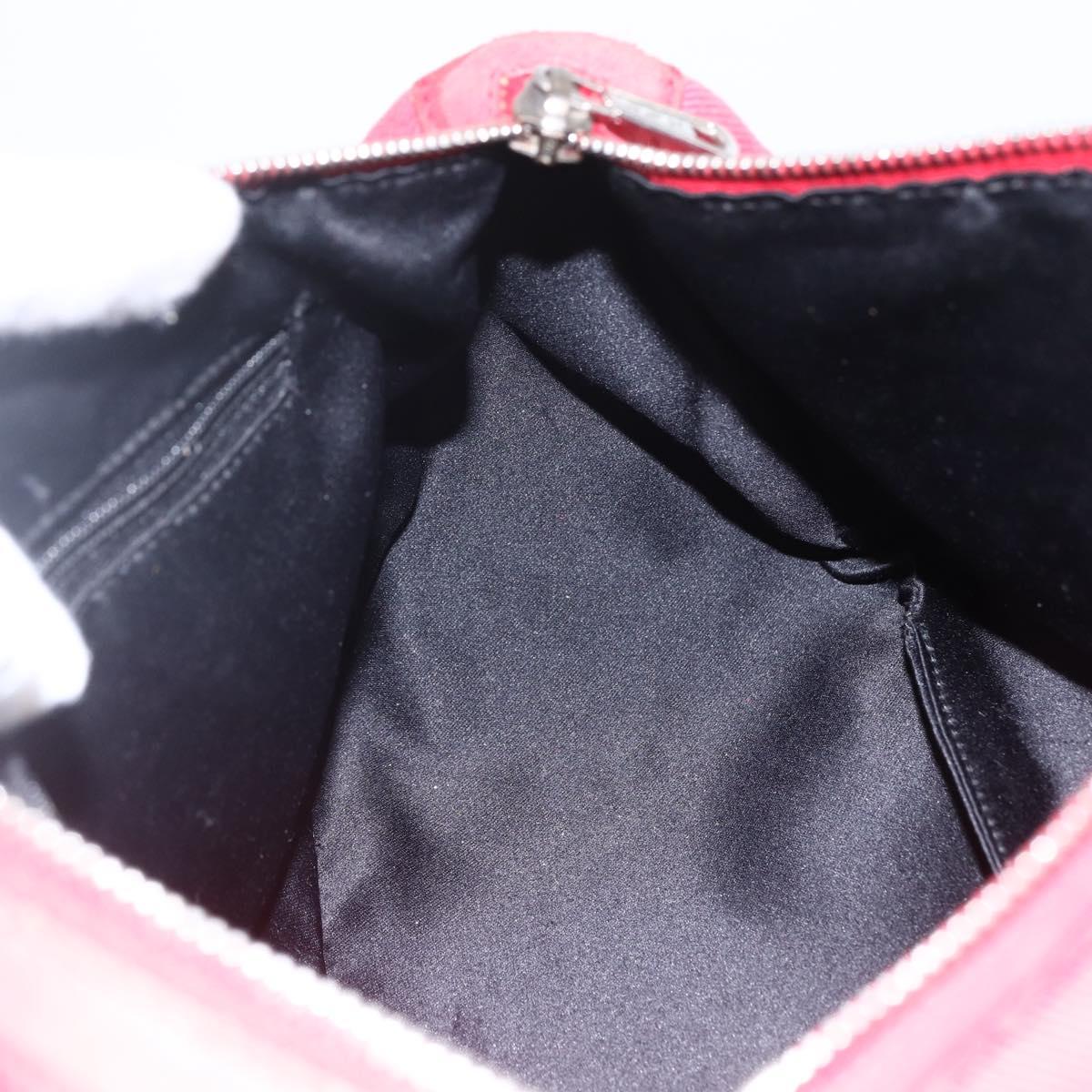 SAINT LAURENT Hand Bag Canvas Red Silver 129360 Auth BA10853