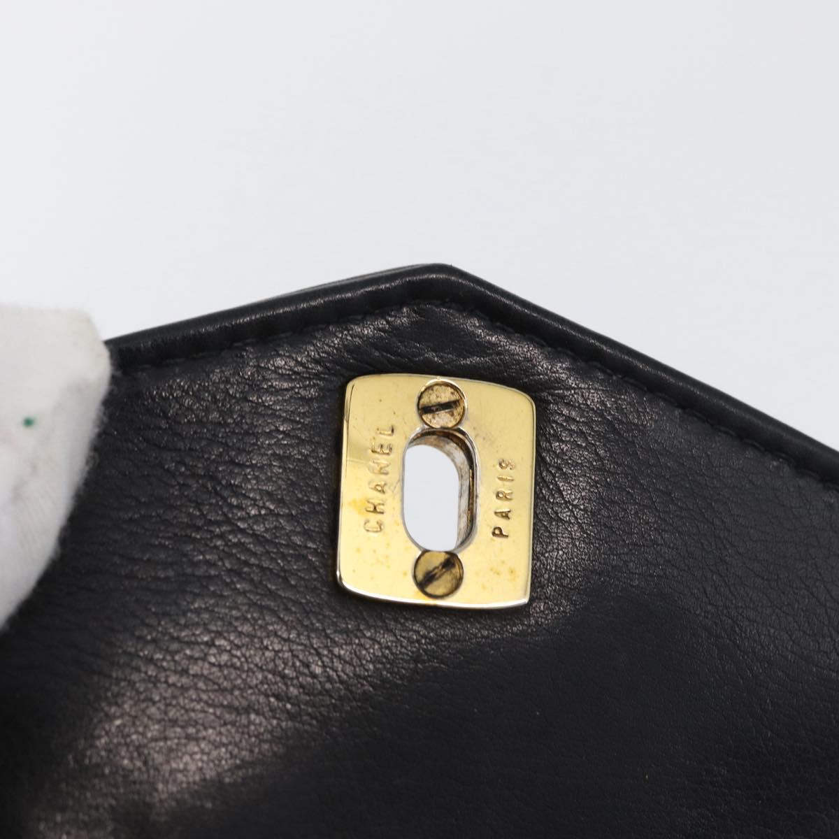 CHANEL Matelasse Waist Bag Leather Black Gold CC Auth BA10856
