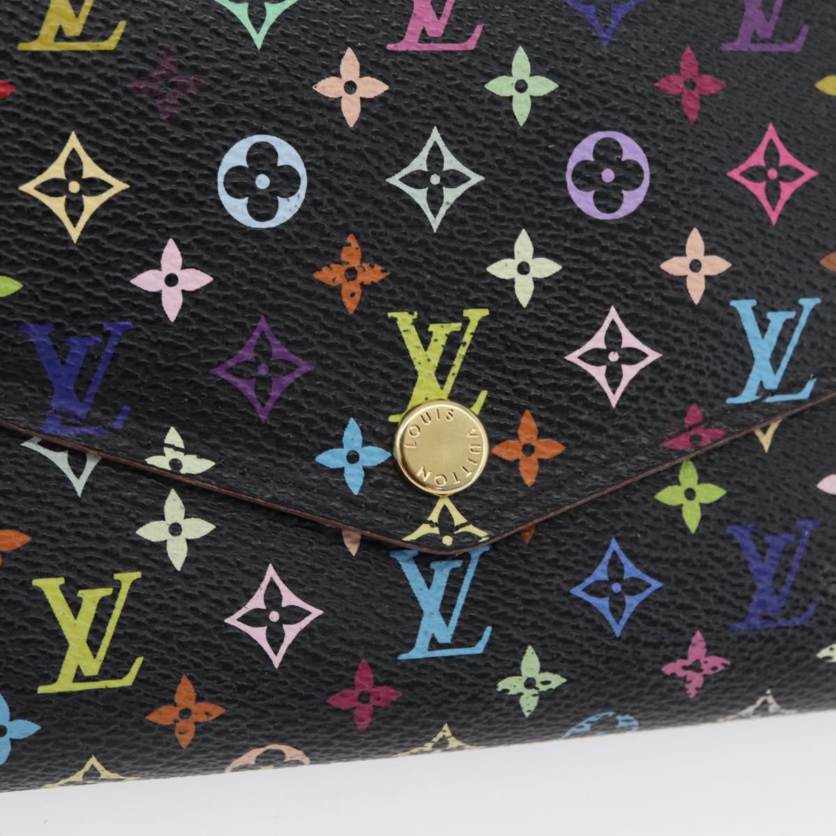 LOUIS VUITTON Multicolor Portefeiulle Sarah Wallet Black M60668 LV Auth BA10859V