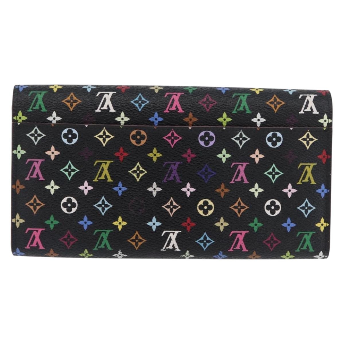 LOUIS VUITTON Multicolor Portefeiulle Sarah Wallet Black M60668 LV Auth BA10859V