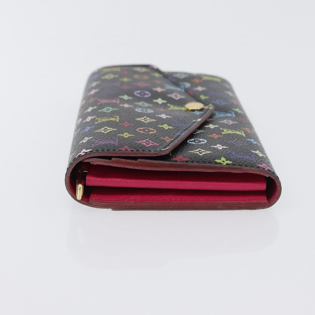 LOUIS VUITTON Multicolor Portefeiulle Sarah Wallet Black M60668 LV Auth BA10859V