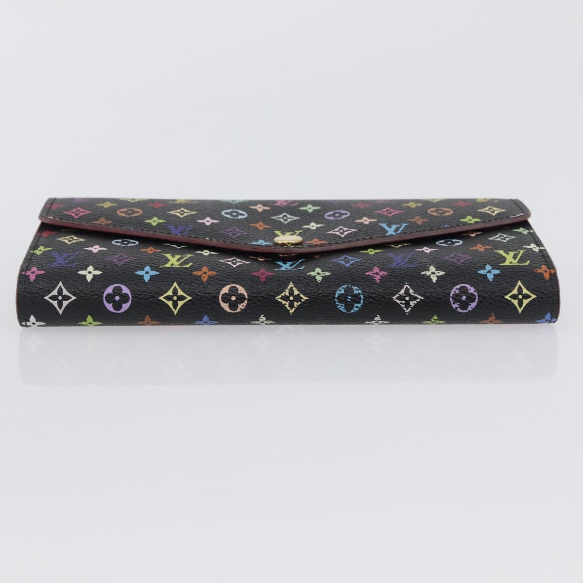 LOUIS VUITTON Multicolor Portefeiulle Sarah Wallet Black M60668 LV Auth BA10859V