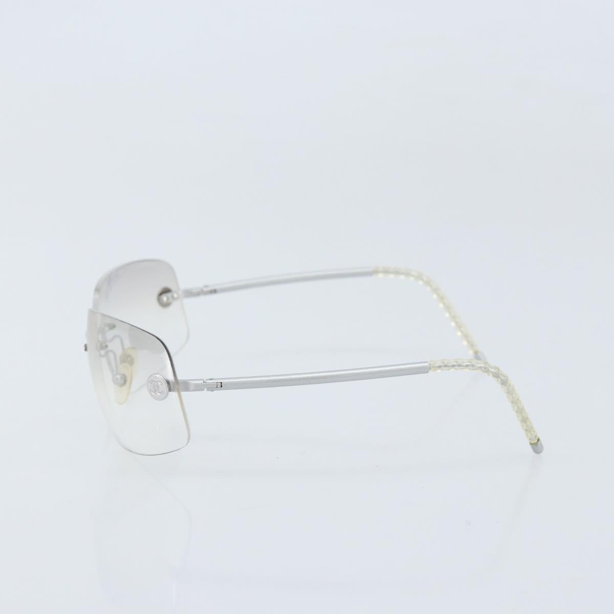 CHANEL Sunglasses metal Silver 4035 CC Auth BA10860