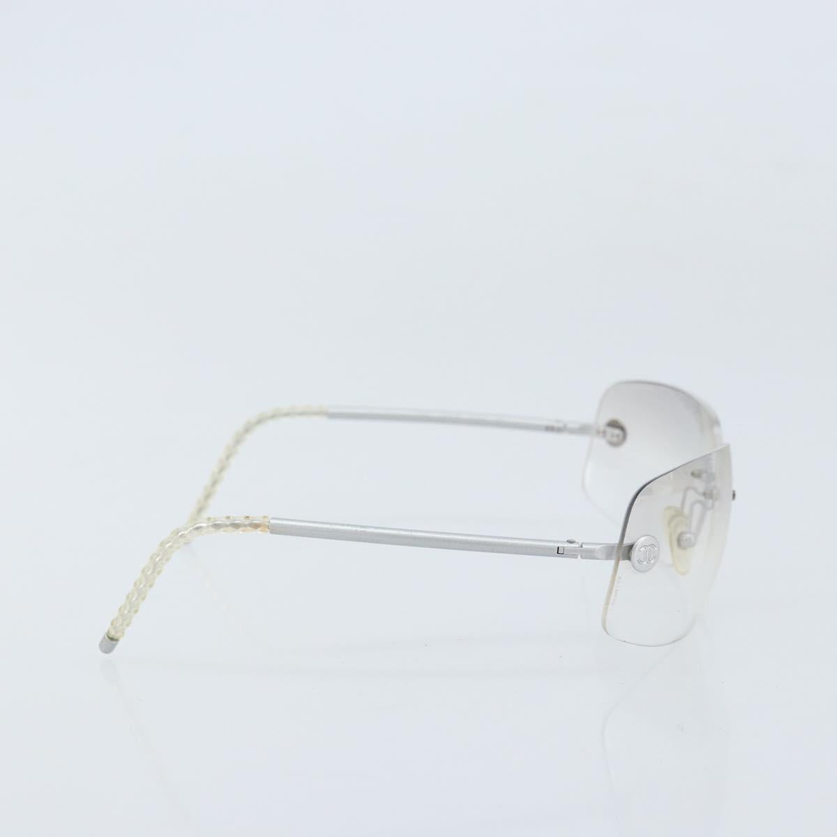 CHANEL Sunglasses metal Silver 4035 CC Auth BA10860