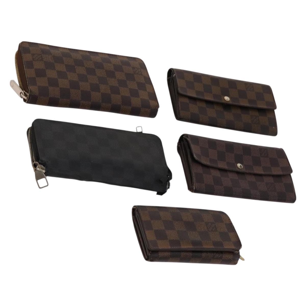 LOUIS VUITTON Monogram Damier Ebene Wallet 5 Set LV Auth BA10862