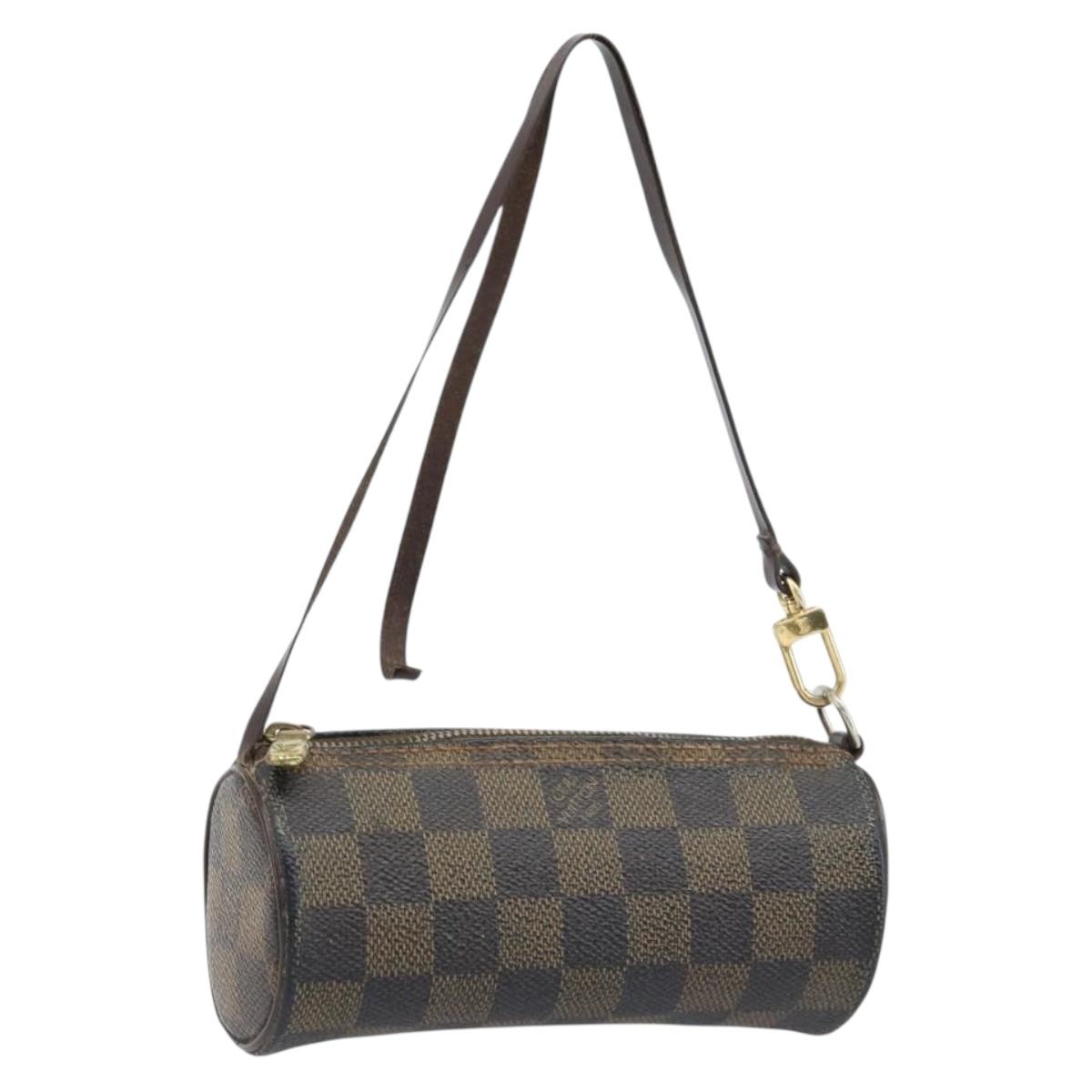 LOUIS VUITTON Damier Ebene Papillon Pouch LV Auth BA10869