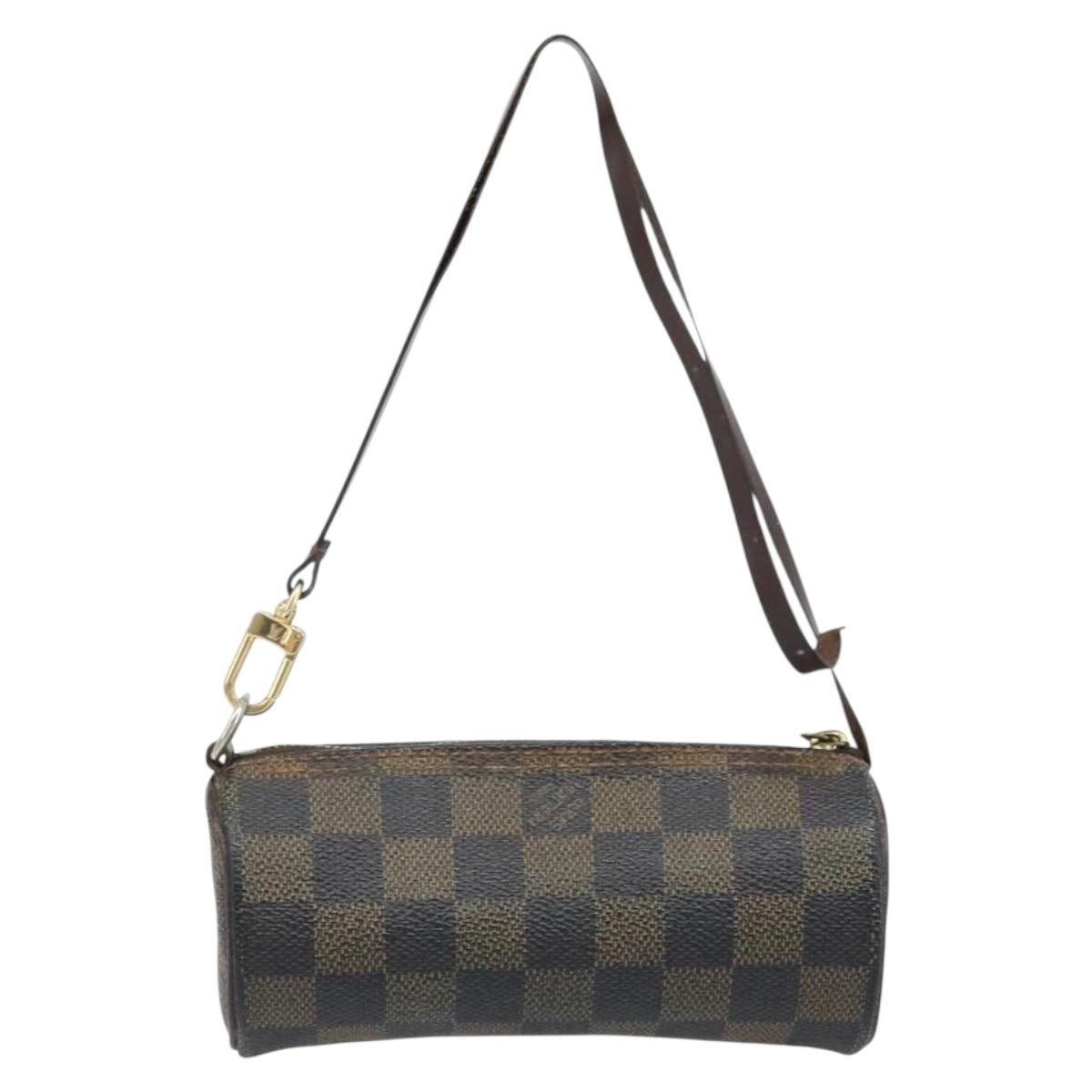LOUIS VUITTON Damier Ebene Papillon Pouch LV Auth BA10869