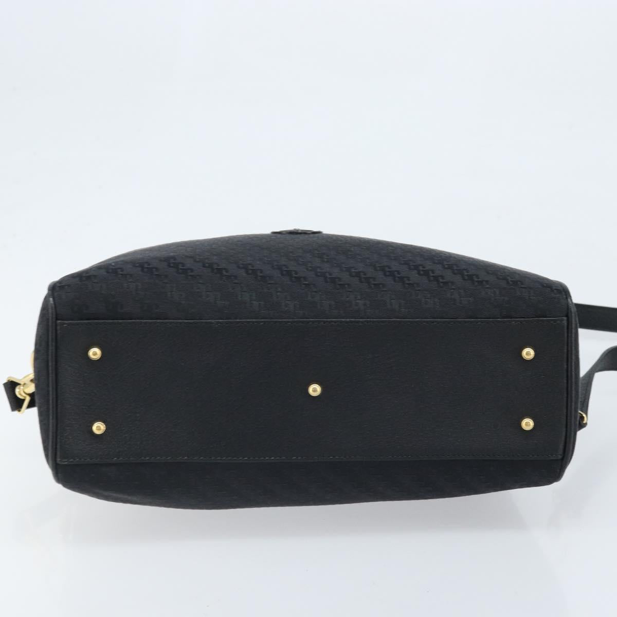 GUCCI Hand Bag Canvas 2way Black Gold 000 58 0256 Auth BA10874