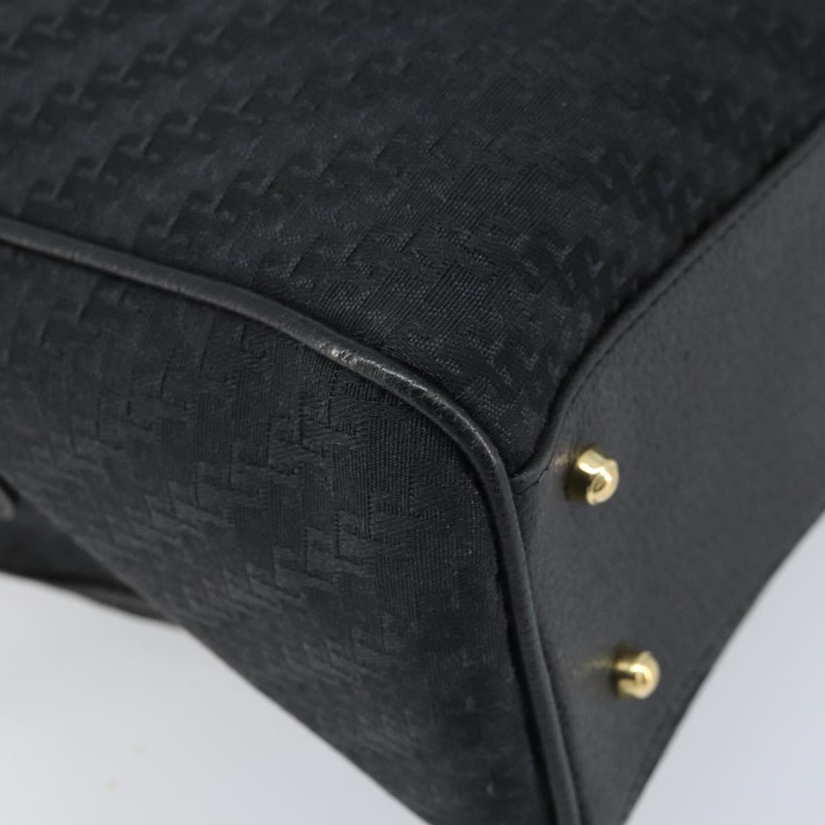GUCCI Hand Bag Canvas 2way Black Gold 000 58 0256 Auth BA10874