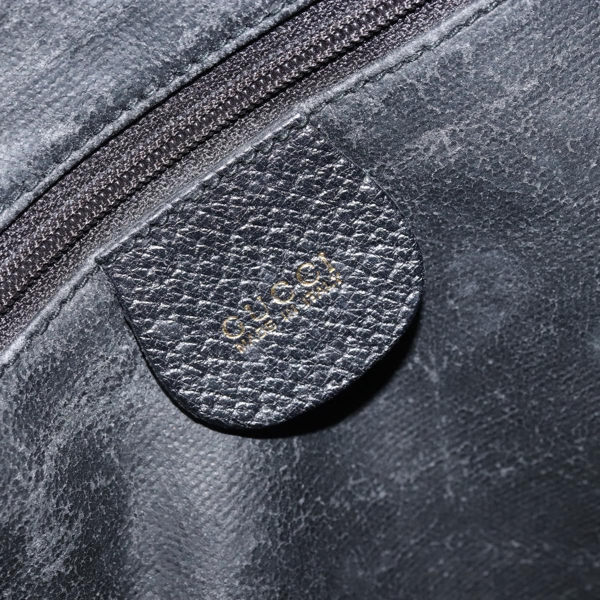 GUCCI Hand Bag Canvas 2way Black Gold 000 58 0256 Auth BA10874