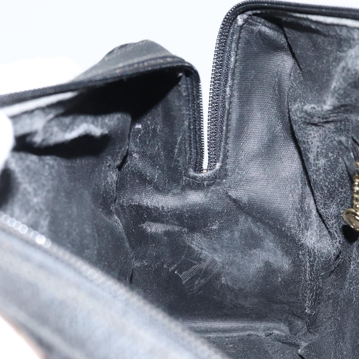GUCCI Hand Bag Canvas 2way Black Gold 000 58 0256 Auth BA10874