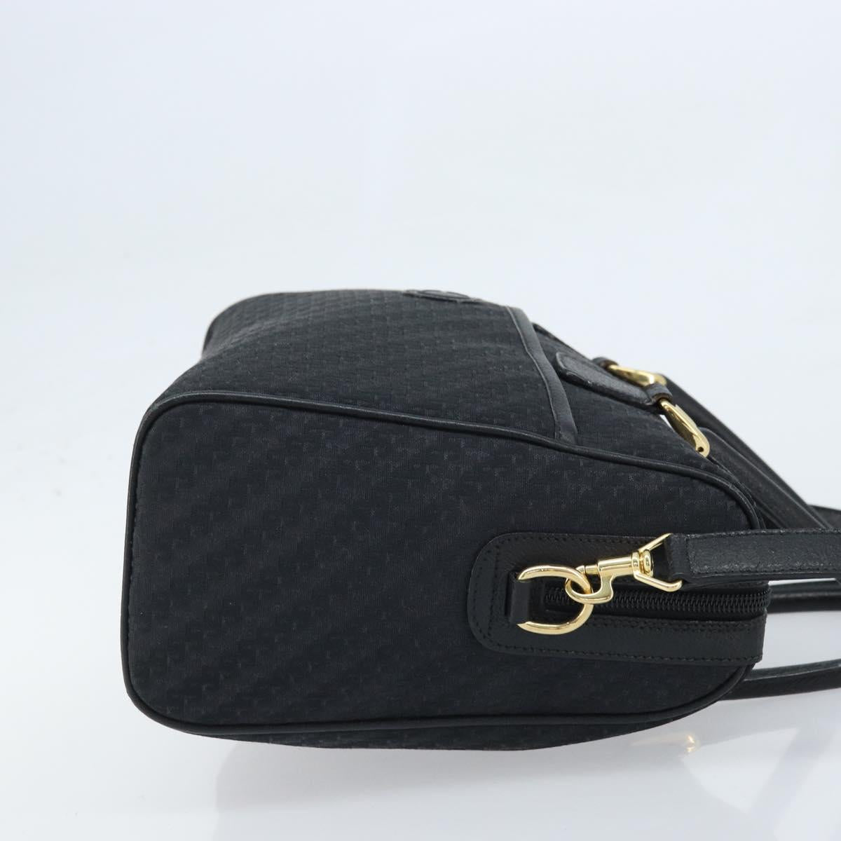 GUCCI Hand Bag Canvas 2way Black Gold 000 58 0256 Auth BA10874