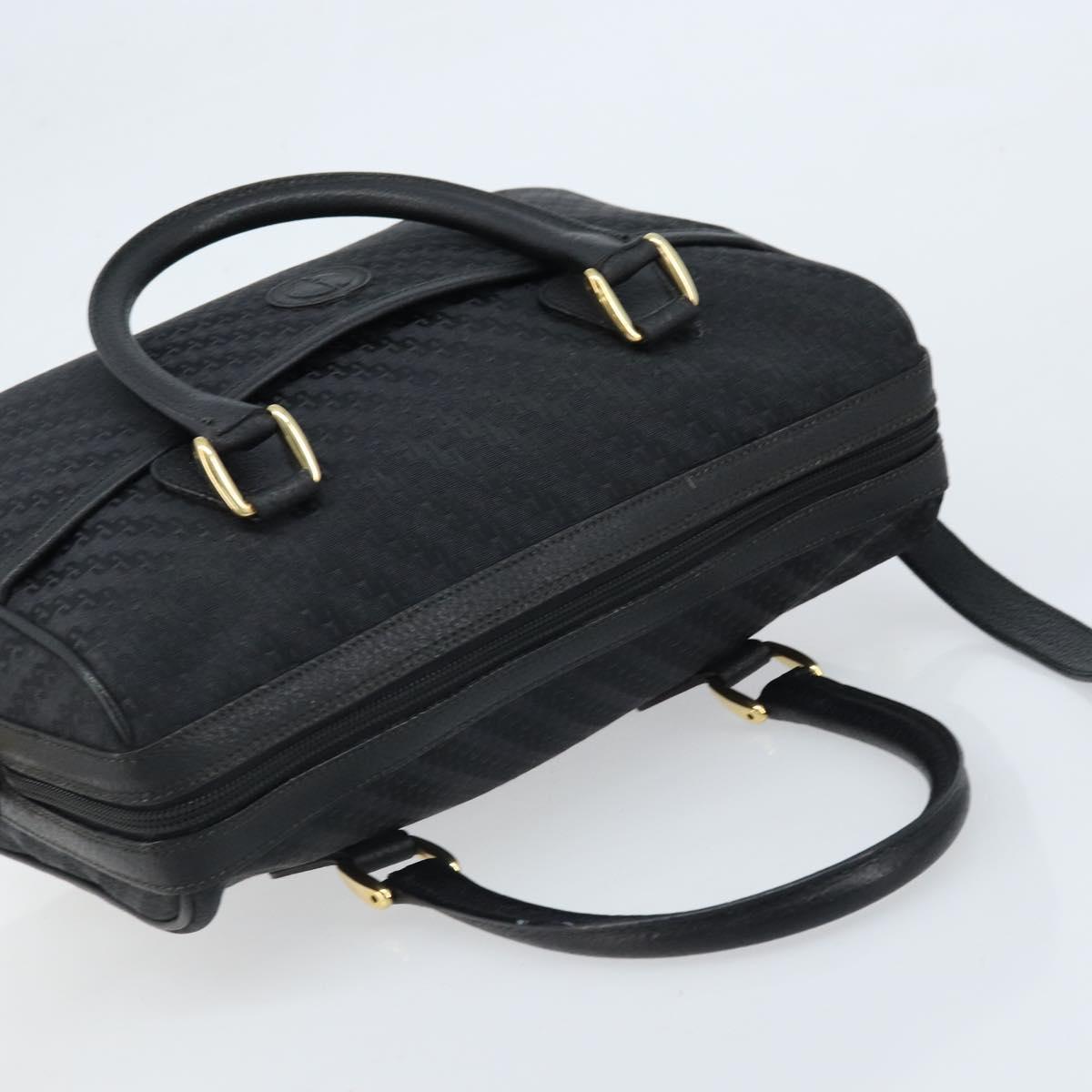 GUCCI Hand Bag Canvas 2way Black Gold 000 58 0256 Auth BA10874