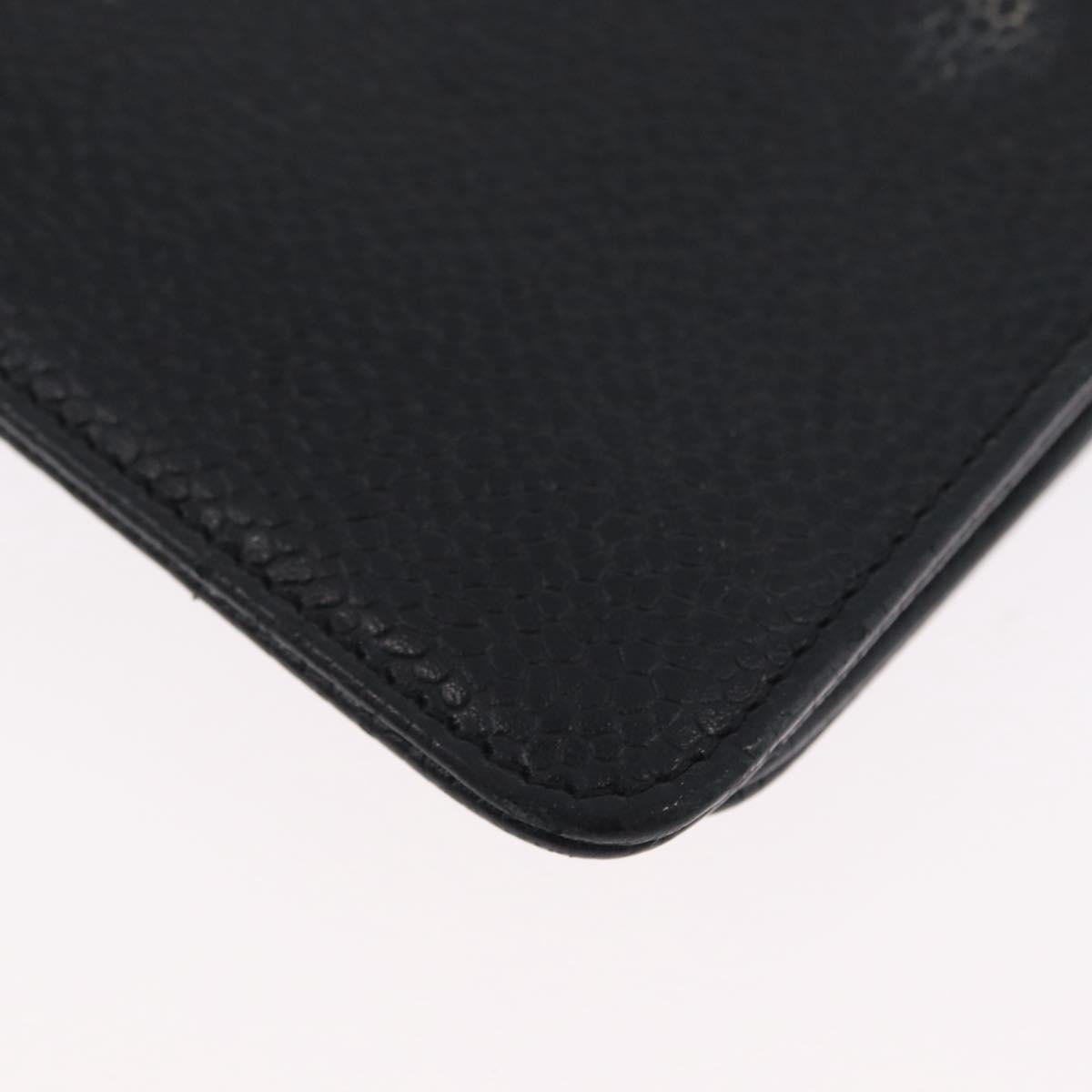 CHANEL Day Planner Cover Caviar Skin Black Gold CC Auth BA10875