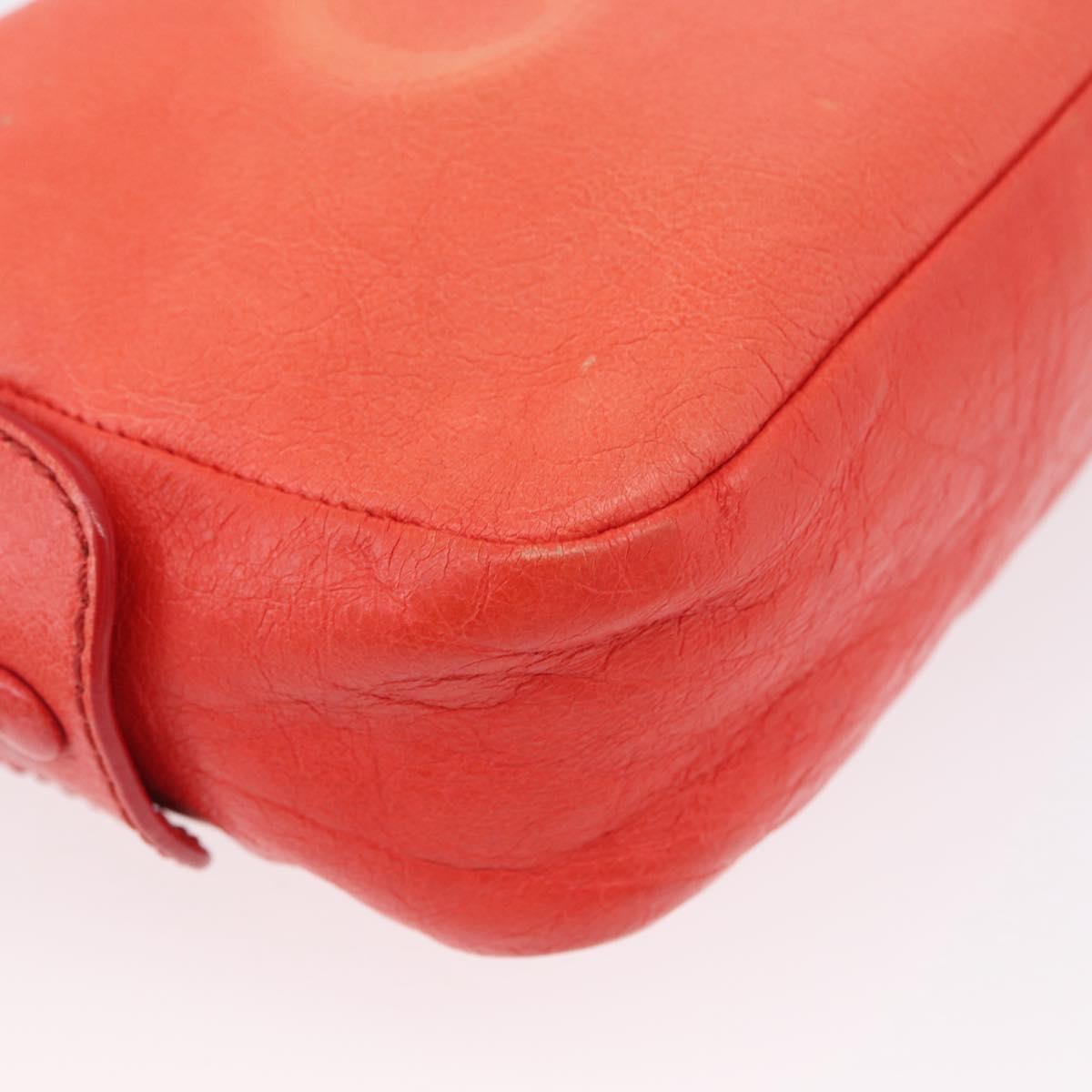 Chloe Shoulder Bag Leather 2way Red Gold Auth BA10876