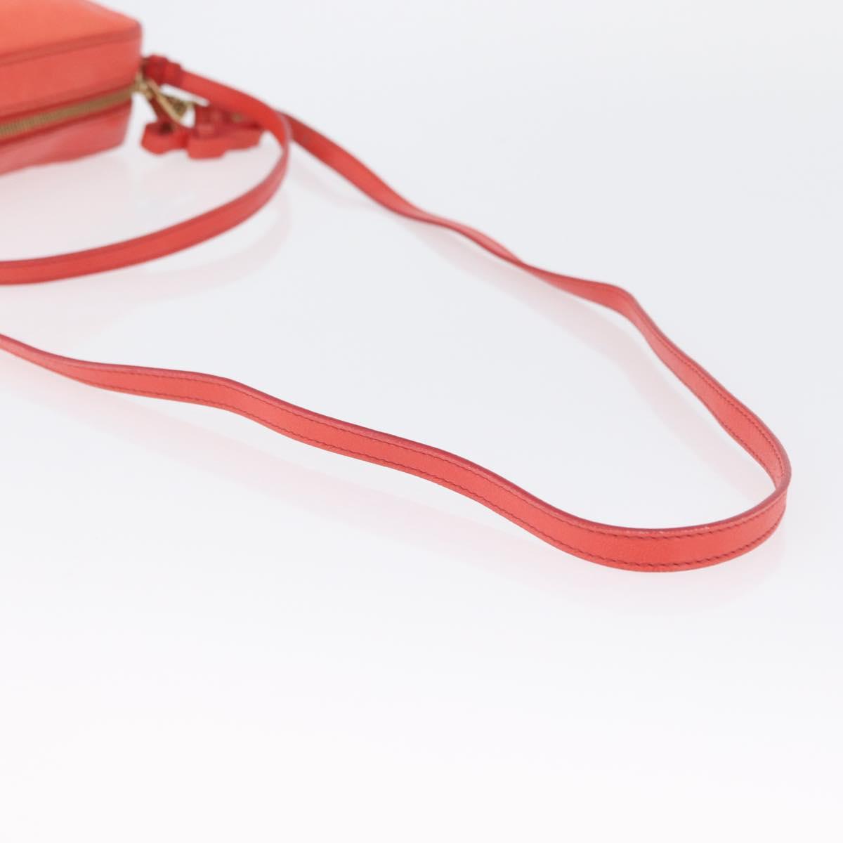 Chloe Shoulder Bag Leather 2way Red Gold Auth BA10876