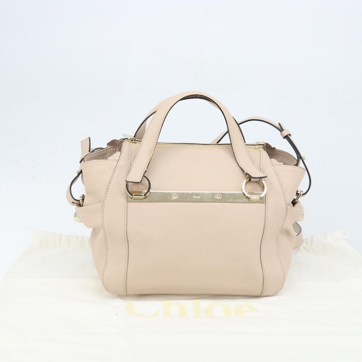 Chloe Hand Bag 2way Pink Gold Auth BA10878