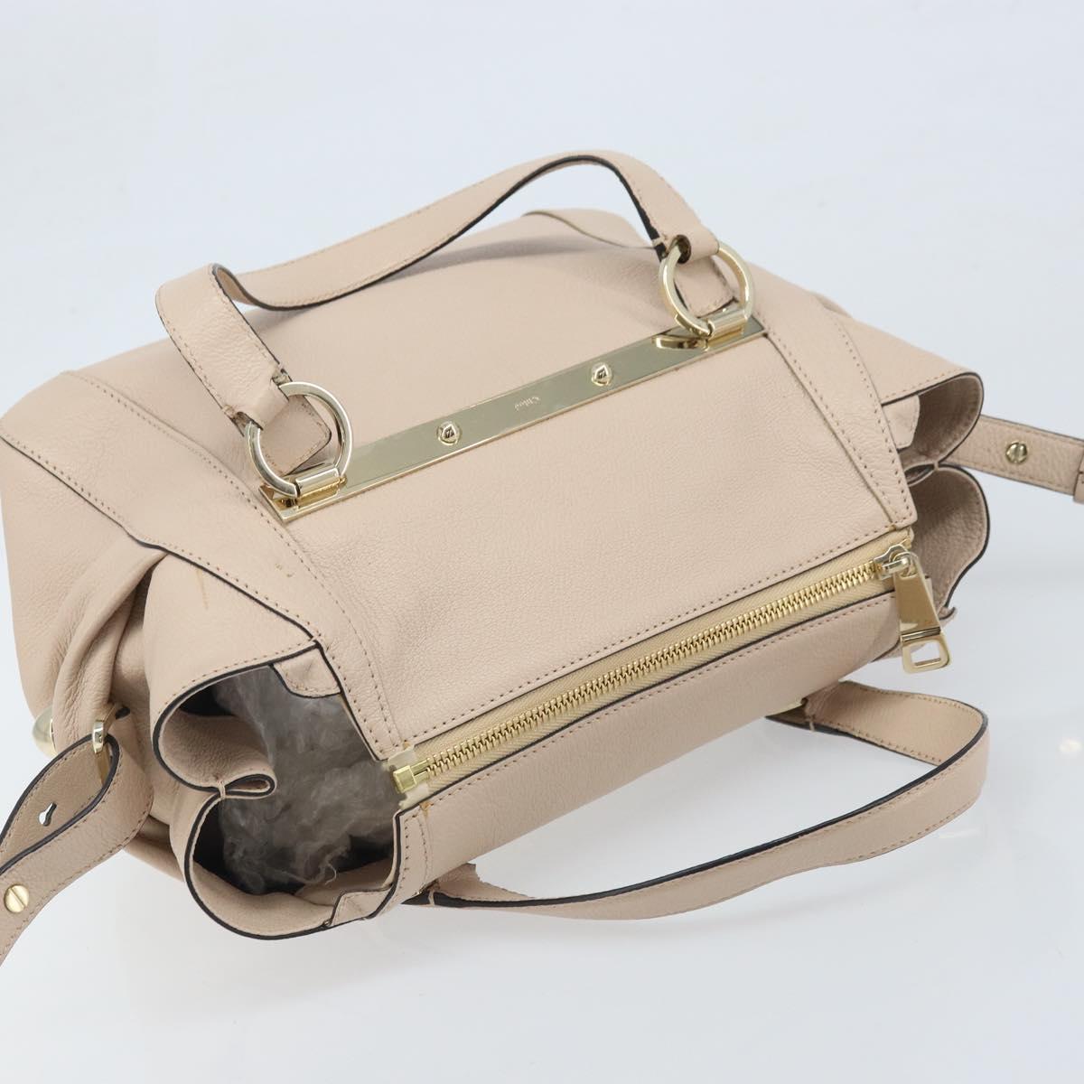 Chloe Hand Bag 2way Pink Gold Auth BA10878