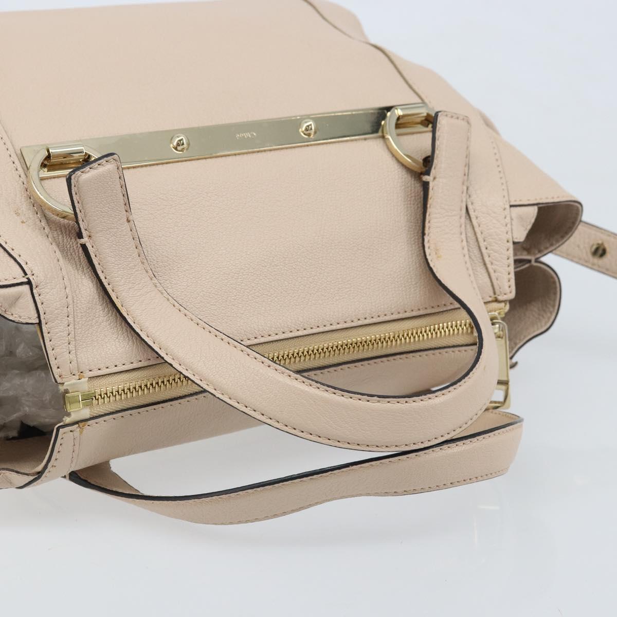 Chloe Hand Bag 2way Pink Gold Auth BA10878