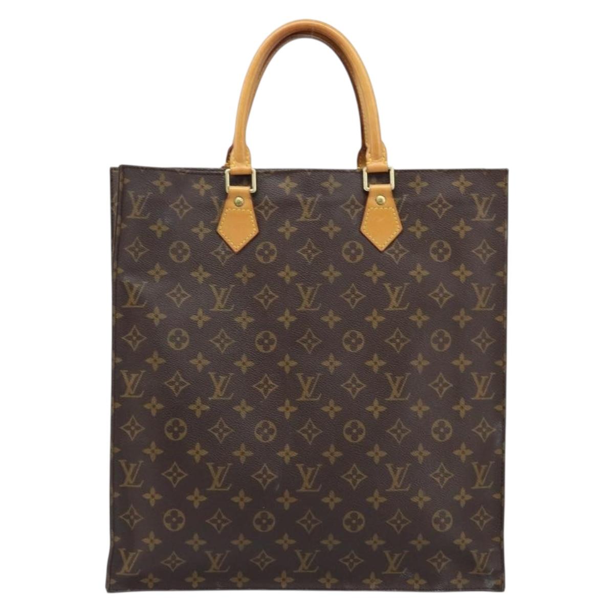 LOUIS VUITTON Monogram Sac Plat Hand Bag M51140 LV Auth BA10883
