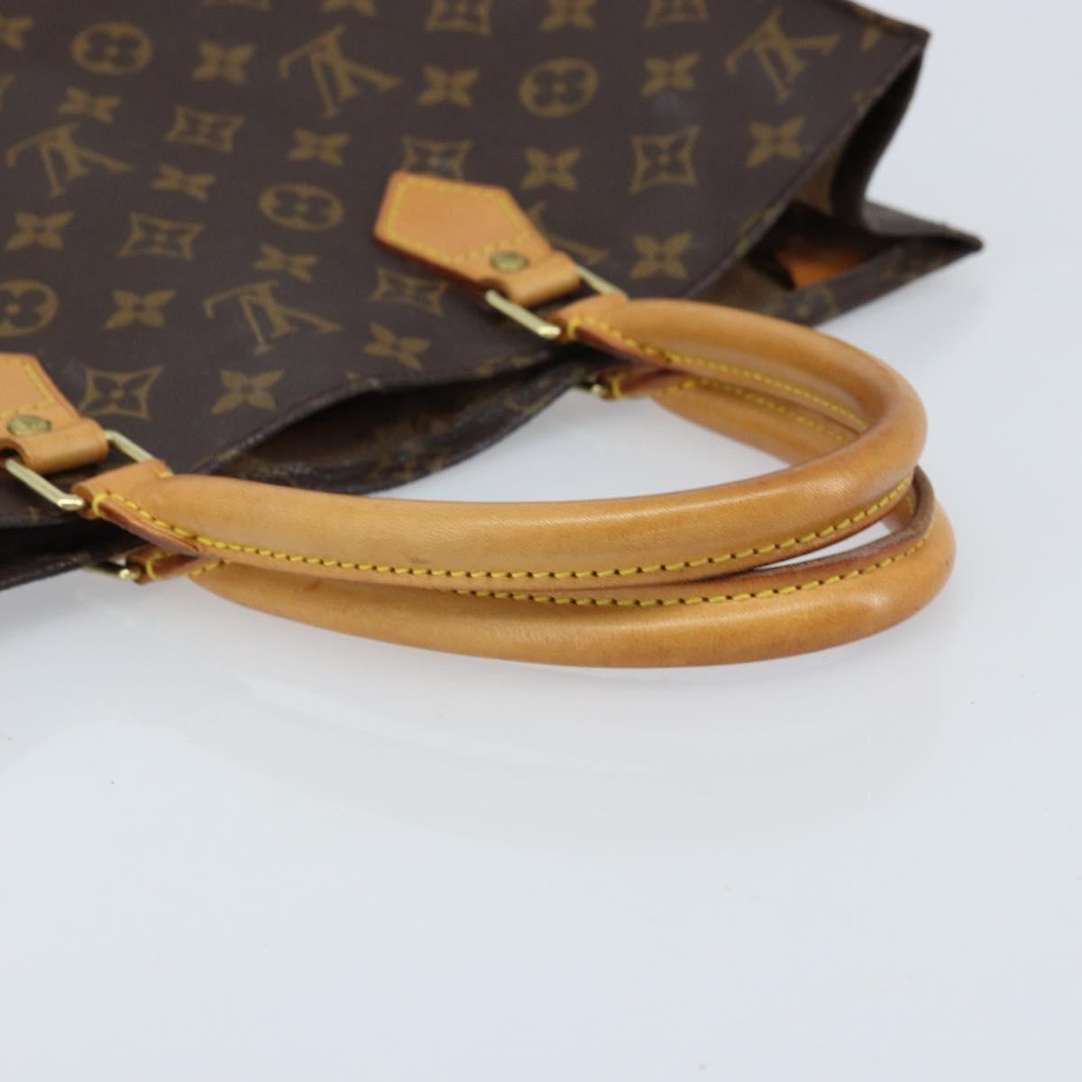 LOUIS VUITTON Monogram Sac Plat Hand Bag M51140 LV Auth BA10883
