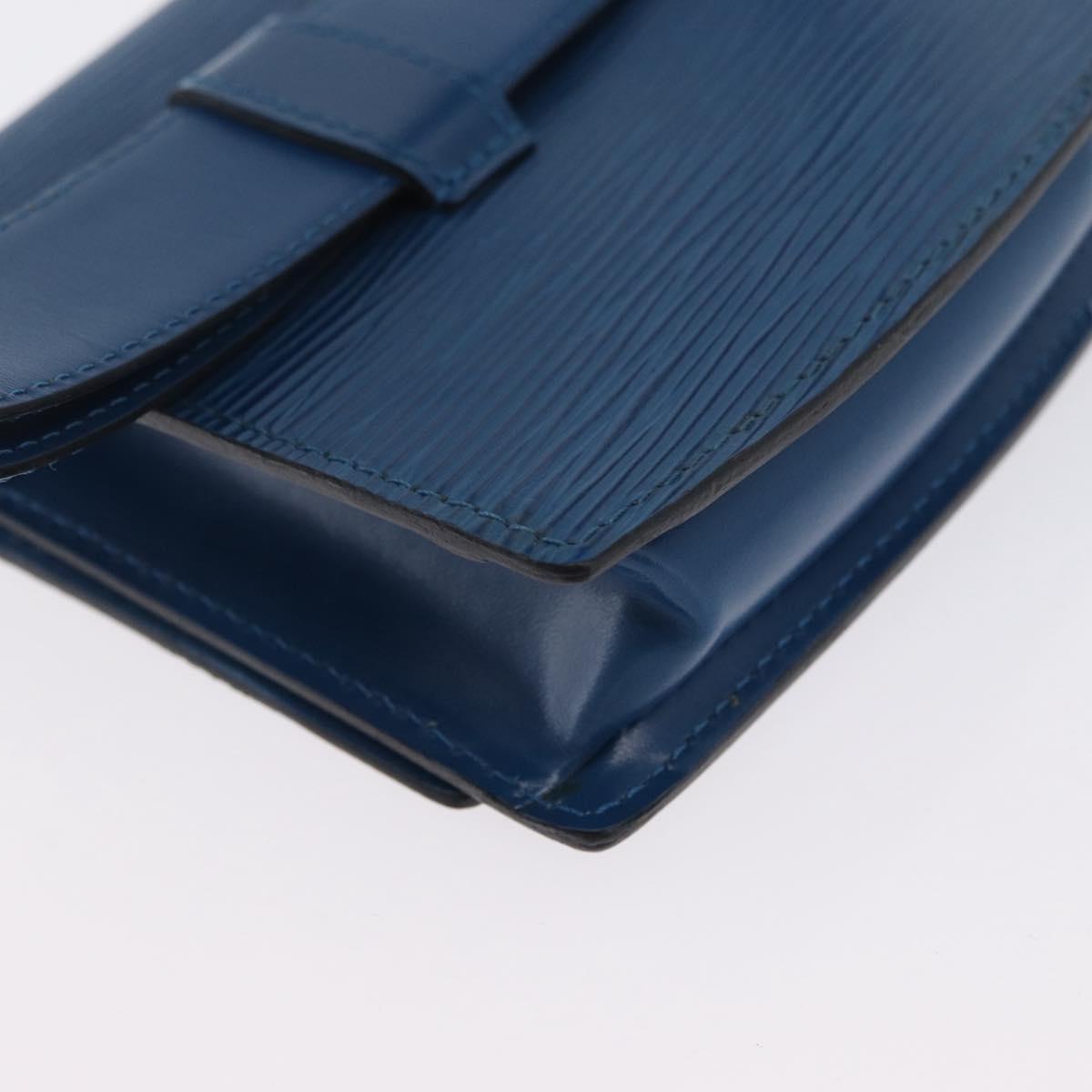 LOUIS VUITTON Epi Ceinture Tilsitt Pochette Pouch Blue M52605 LV Auth BA10893