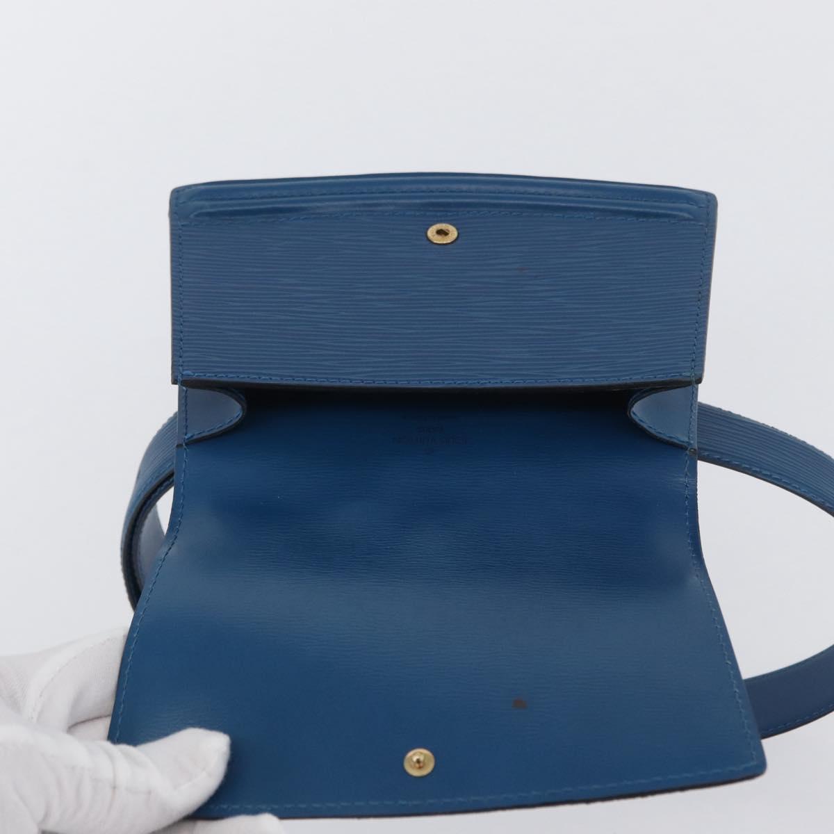 LOUIS VUITTON Epi Ceinture Tilsitt Pochette Pouch Blue M52605 LV Auth BA10893