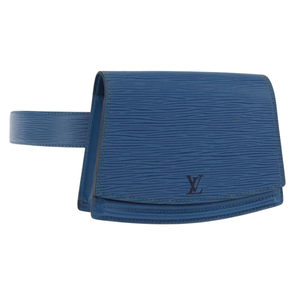 LOUIS VUITTON Epi Ceinture Tilsitt Pochette Pouch Blue M52605 LV Auth BA10893