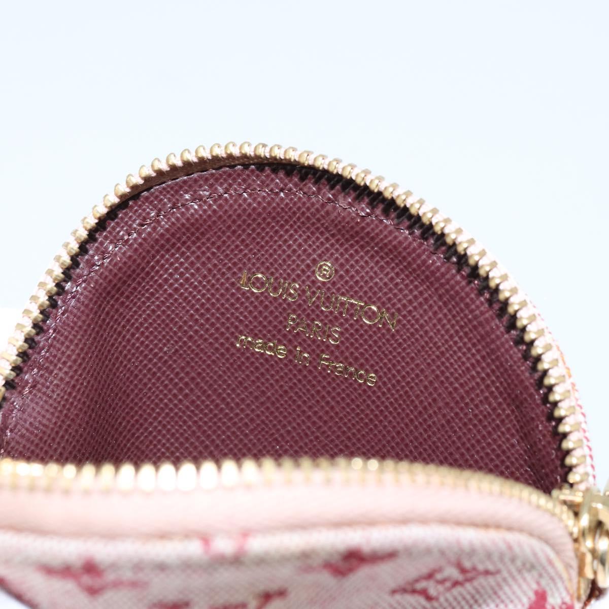 LOUIS VUITTON Monogram Mini Porte Monnaie Ron Coin Purse Red M92462 Auth BA10901