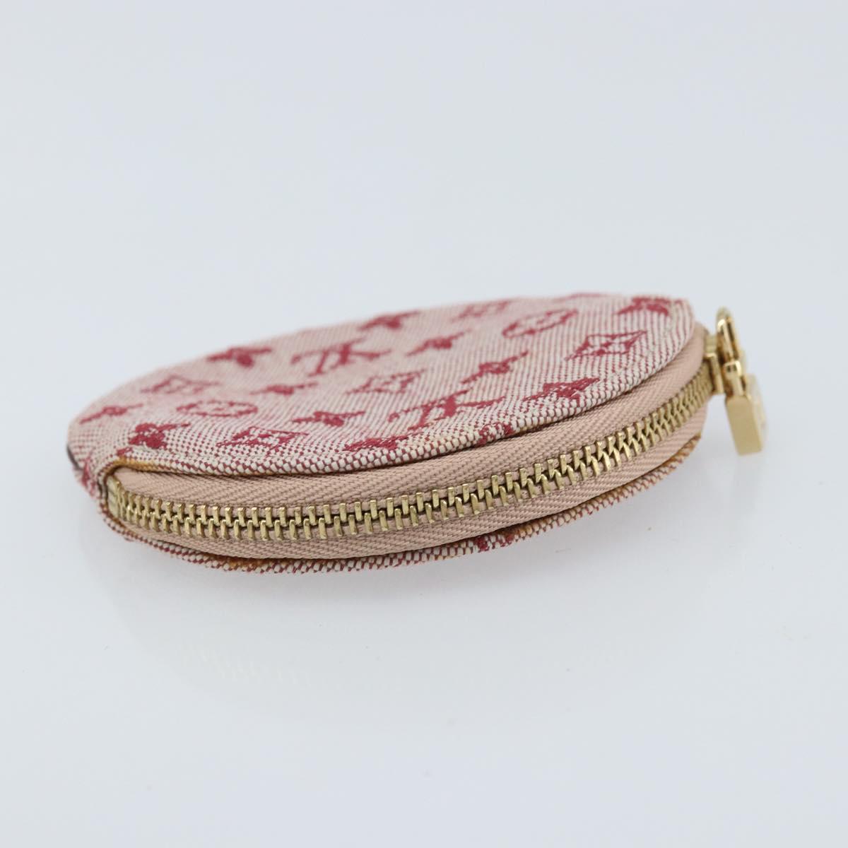 LOUIS VUITTON Monogram Mini Porte Monnaie Ron Coin Purse Red M92462 Auth BA10901