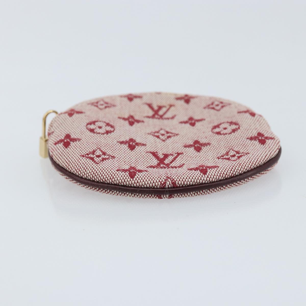 LOUIS VUITTON Monogram Mini Porte Monnaie Ron Coin Purse Red M92462 Auth BA10901