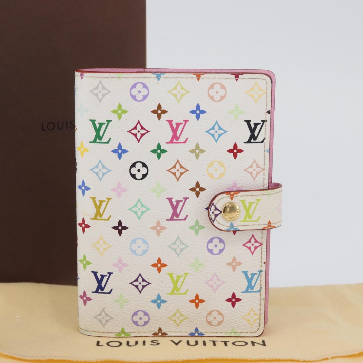 LOUIS VUITTON Multicolor Agenda PM Day Planner Cover White R21074 Auth BA10903V