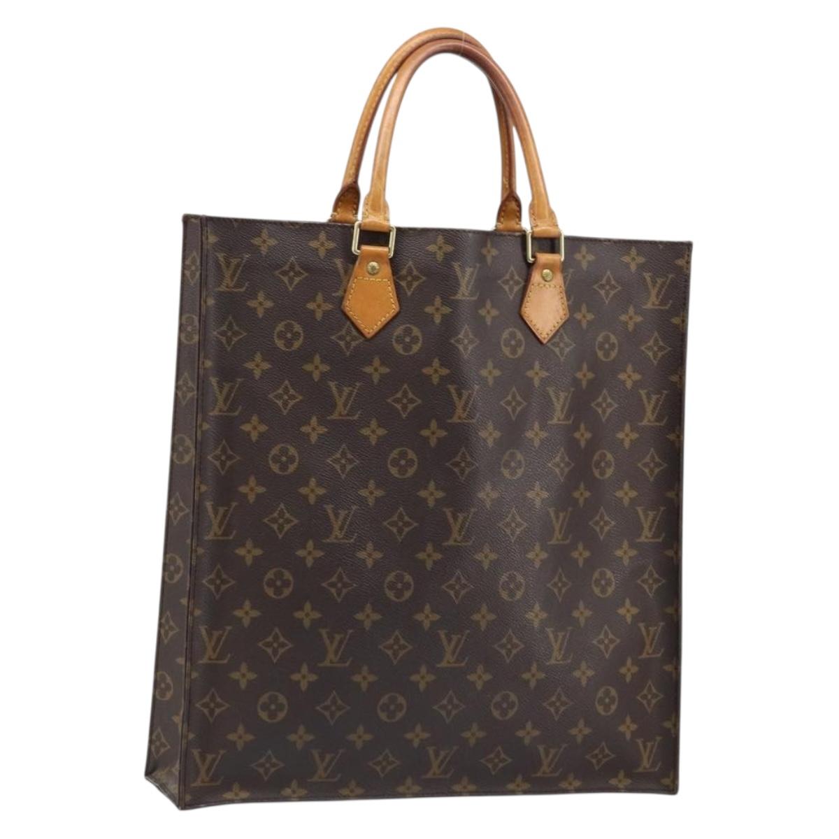 LOUIS VUITTON Monogram Sac Plat Hand Bag M51140 LV Auth BA10915