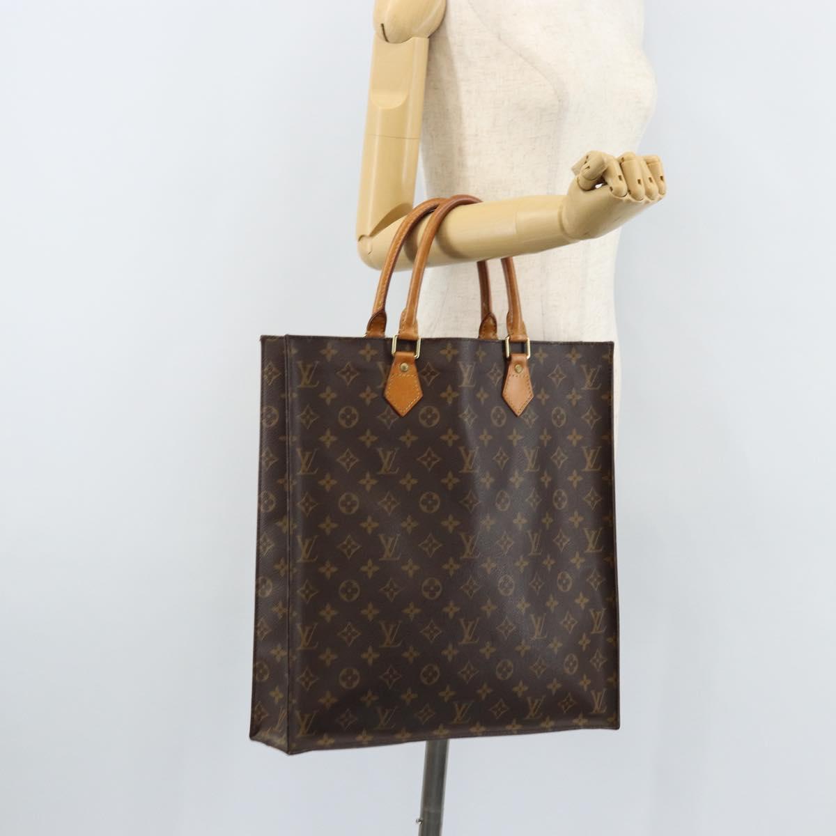 LOUIS VUITTON Monogram Sac Plat Hand Bag M51140 LV Auth BA10915