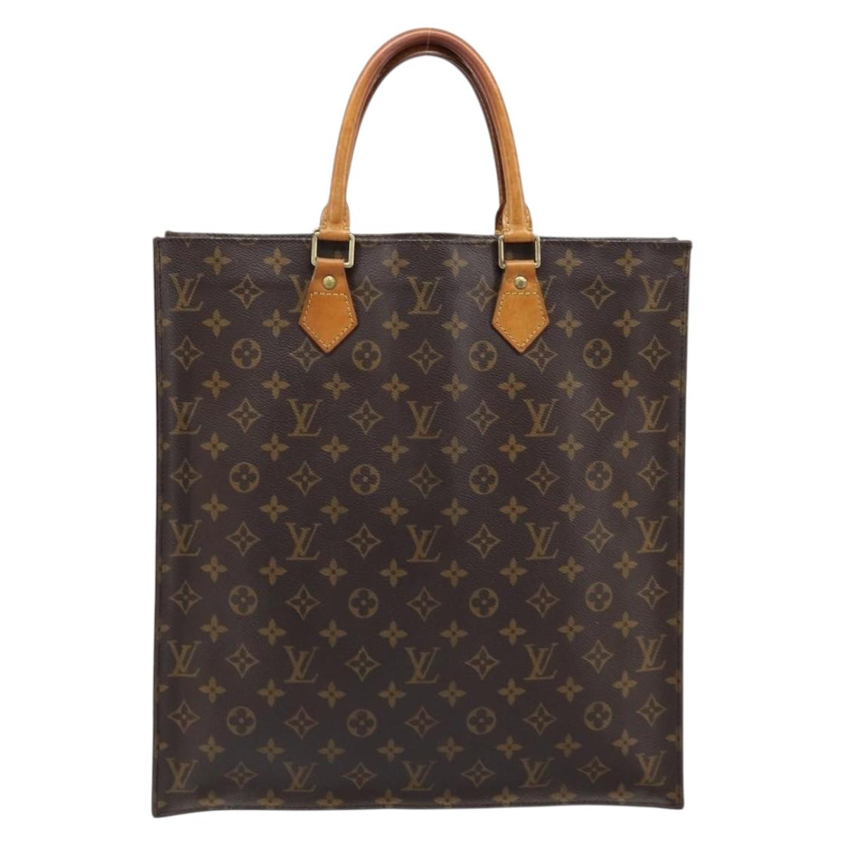 LOUIS VUITTON Monogram Sac Plat Hand Bag M51140 LV Auth BA10915