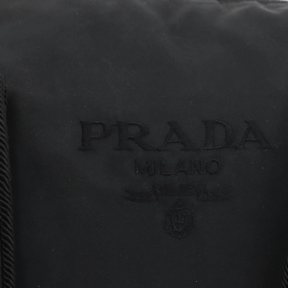 PRADA Hand Bag Nylon Black Silver Auth BA10929