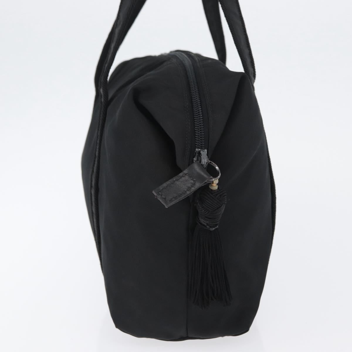 PRADA Hand Bag Nylon Black Silver Auth BA10929