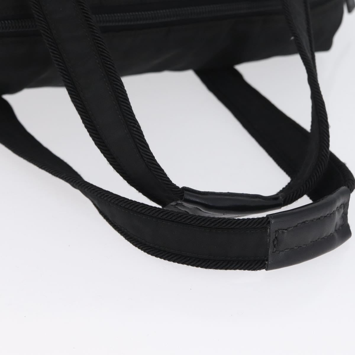 PRADA Hand Bag Nylon Black Silver Auth BA10929