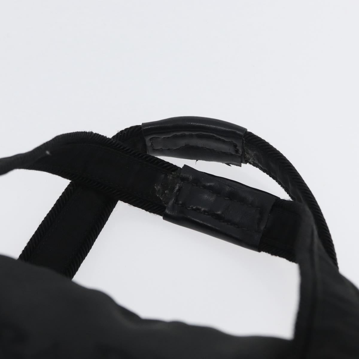 PRADA Hand Bag Nylon Black Silver Auth BA10929