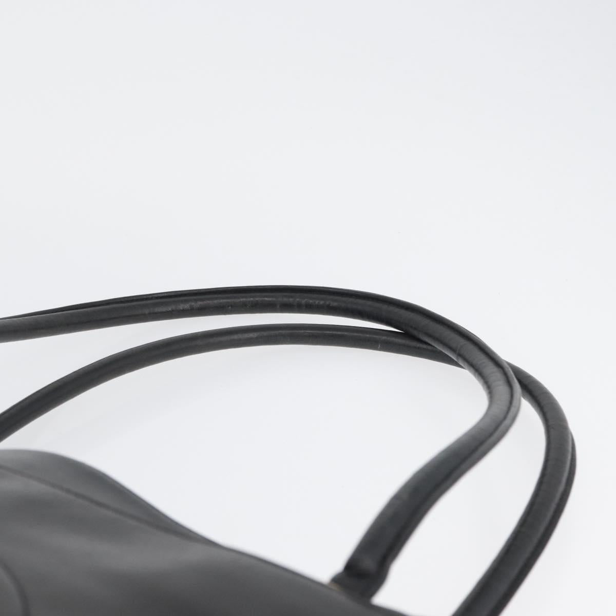 CHANEL Tote Bag Leather Black Gold CC Auth BA10944