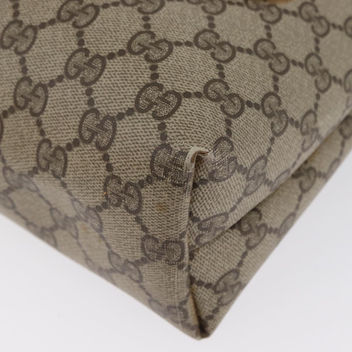 GUCCI GG Supreme Web Sherry Line Tote Bag PVC Beige 89 02 003 Auth BA10945