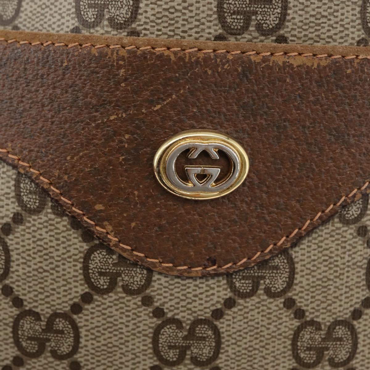 GUCCI GG Supreme Web Sherry Line Tote Bag PVC Beige 89 02 003 Auth BA10945