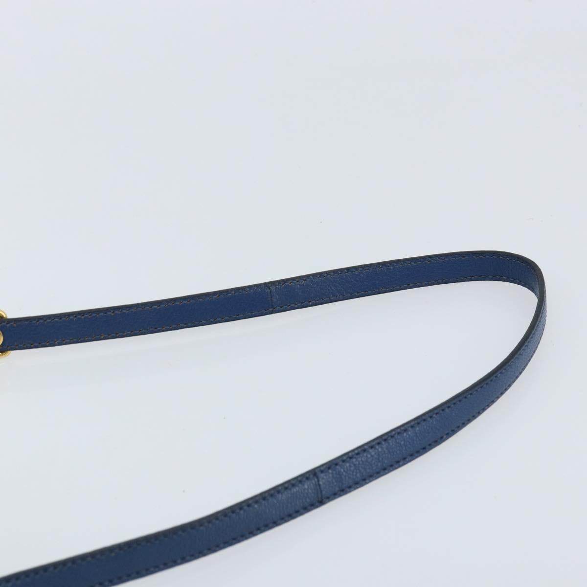 Miu Miu Hand Bag Leather 2way Blue Gold Auth BA10954A